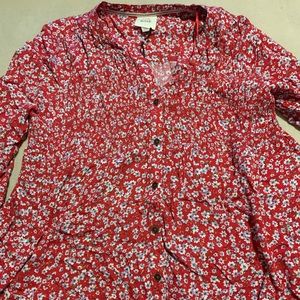 Knox Rose Long Sleep Shirt - Red Size S